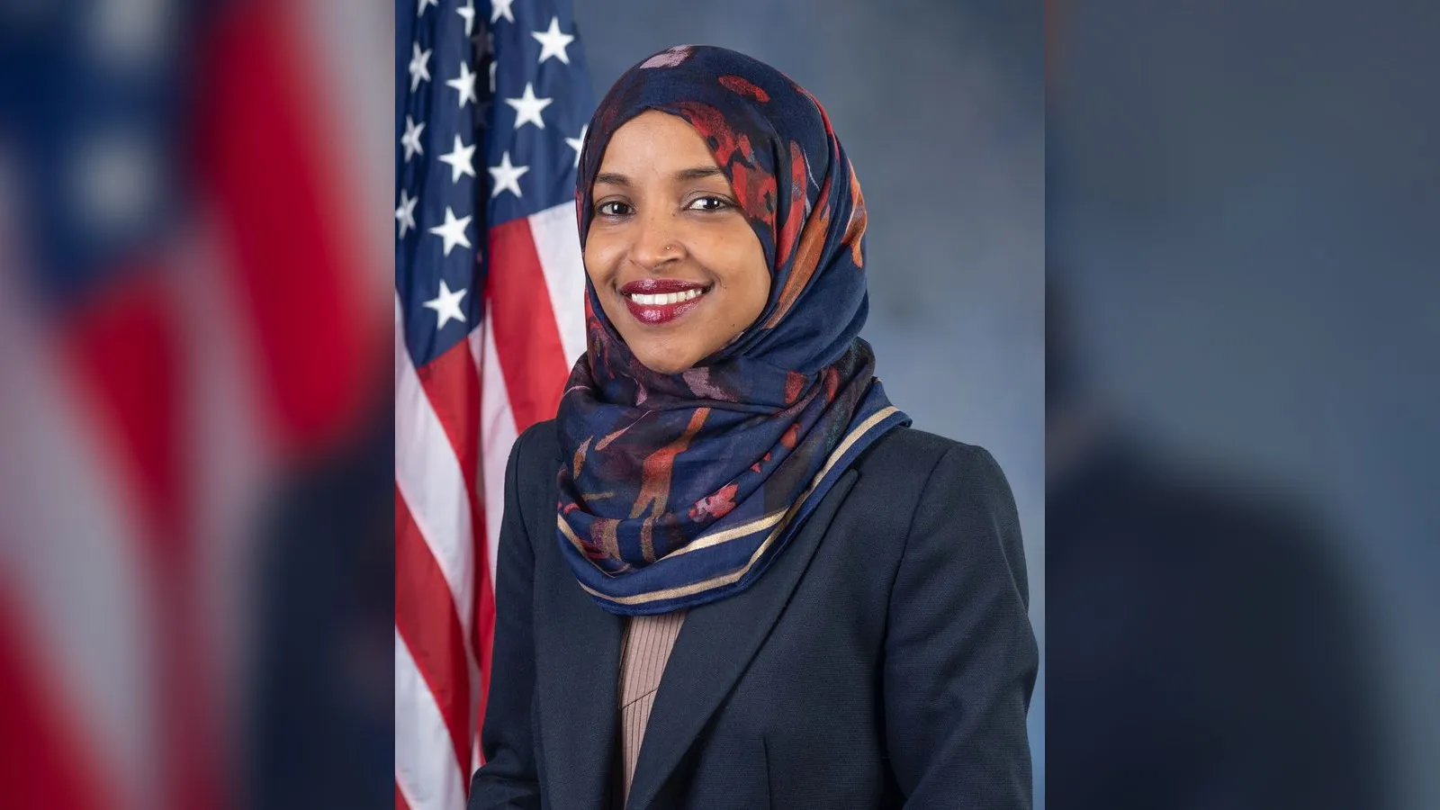US Representative Ilhan Omar in her official portrait