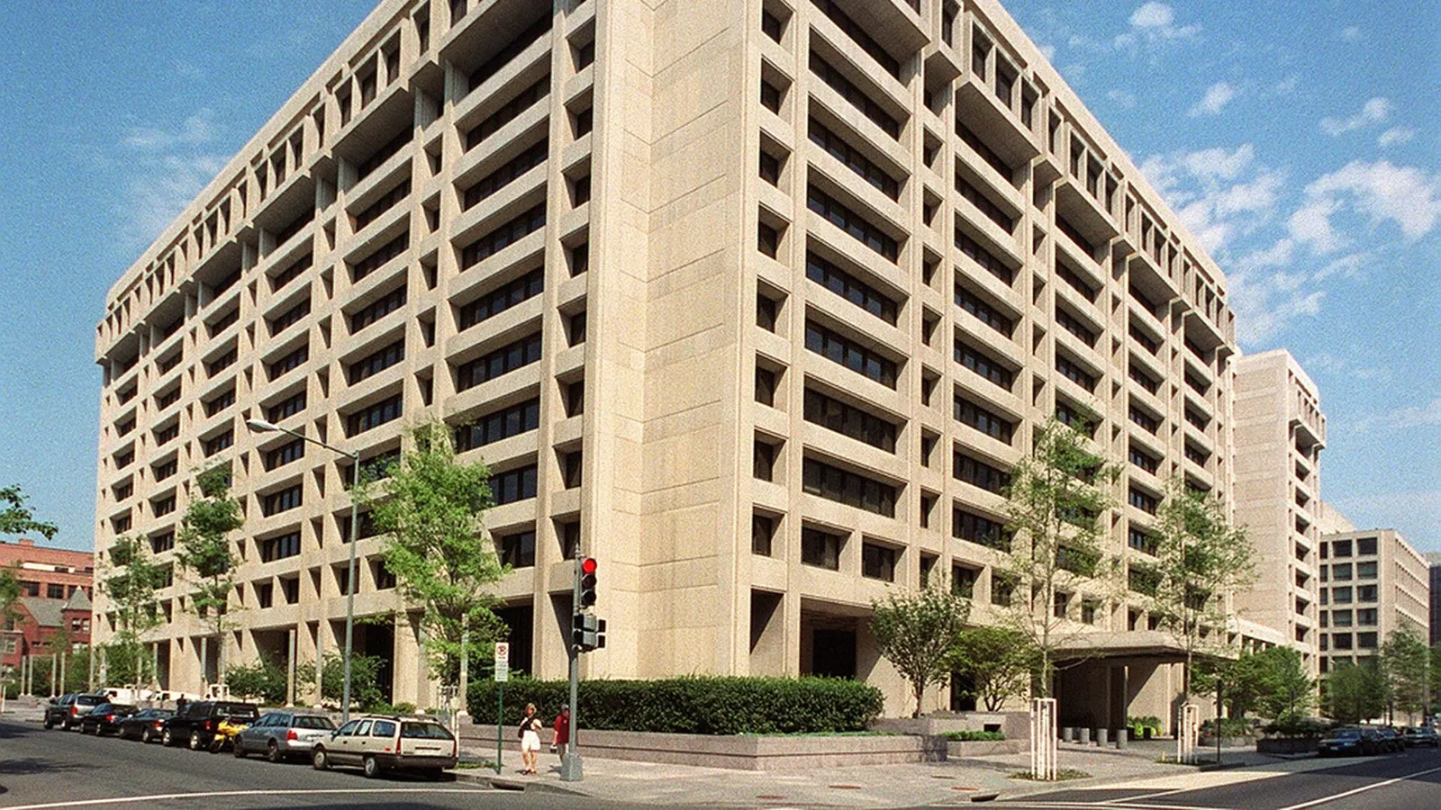 The International Monetary Fund headquarters building in Washington, DC