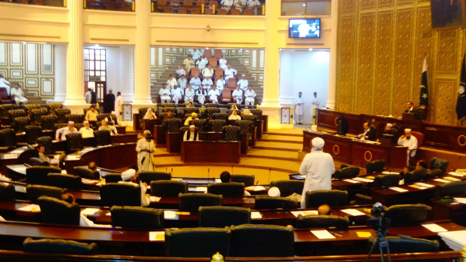 Members seated in the chamber of the Khyber Pakhtunkhwa Assembly in Peshawar