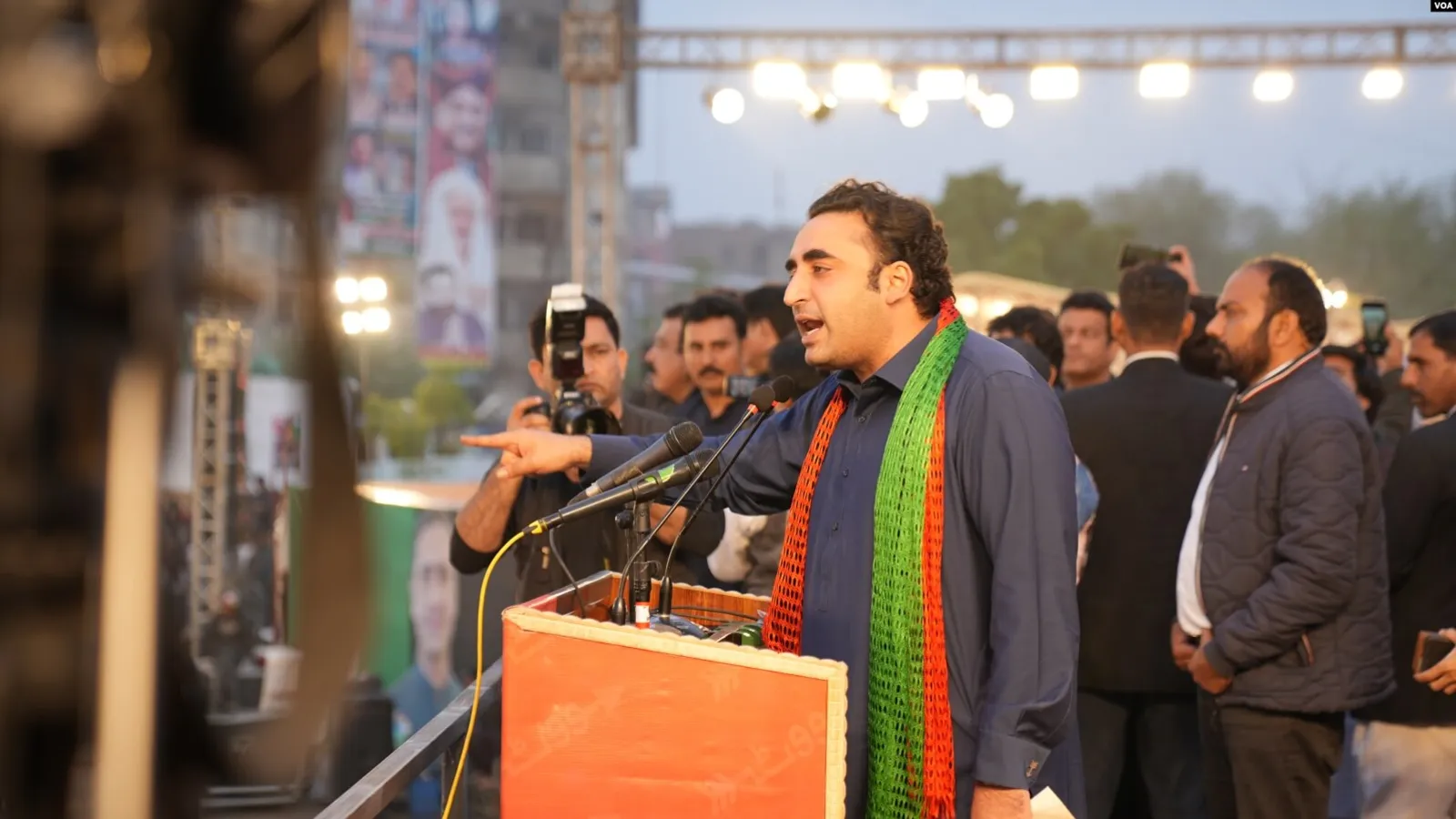 PPP chairman Bilawal Bhutto-Zardari addressing a rally