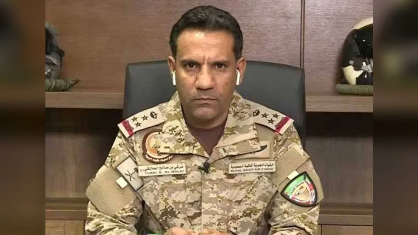 Saudi-led coalition spokesman Turki al-Maliki in military uniform