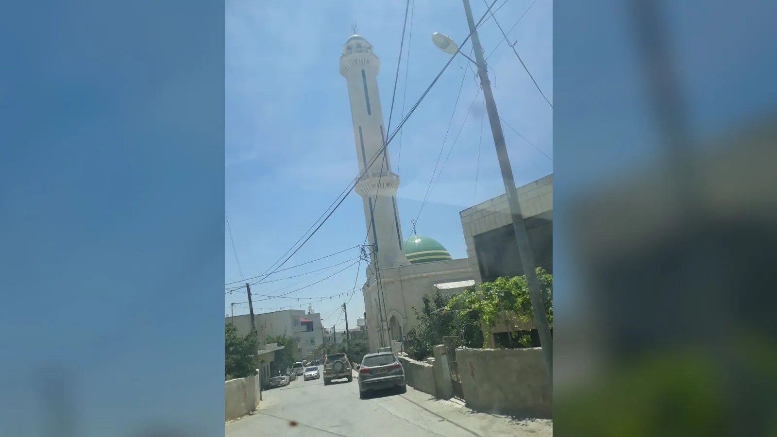 The minaret of the mosque in the Palestinian village of Mukhmas