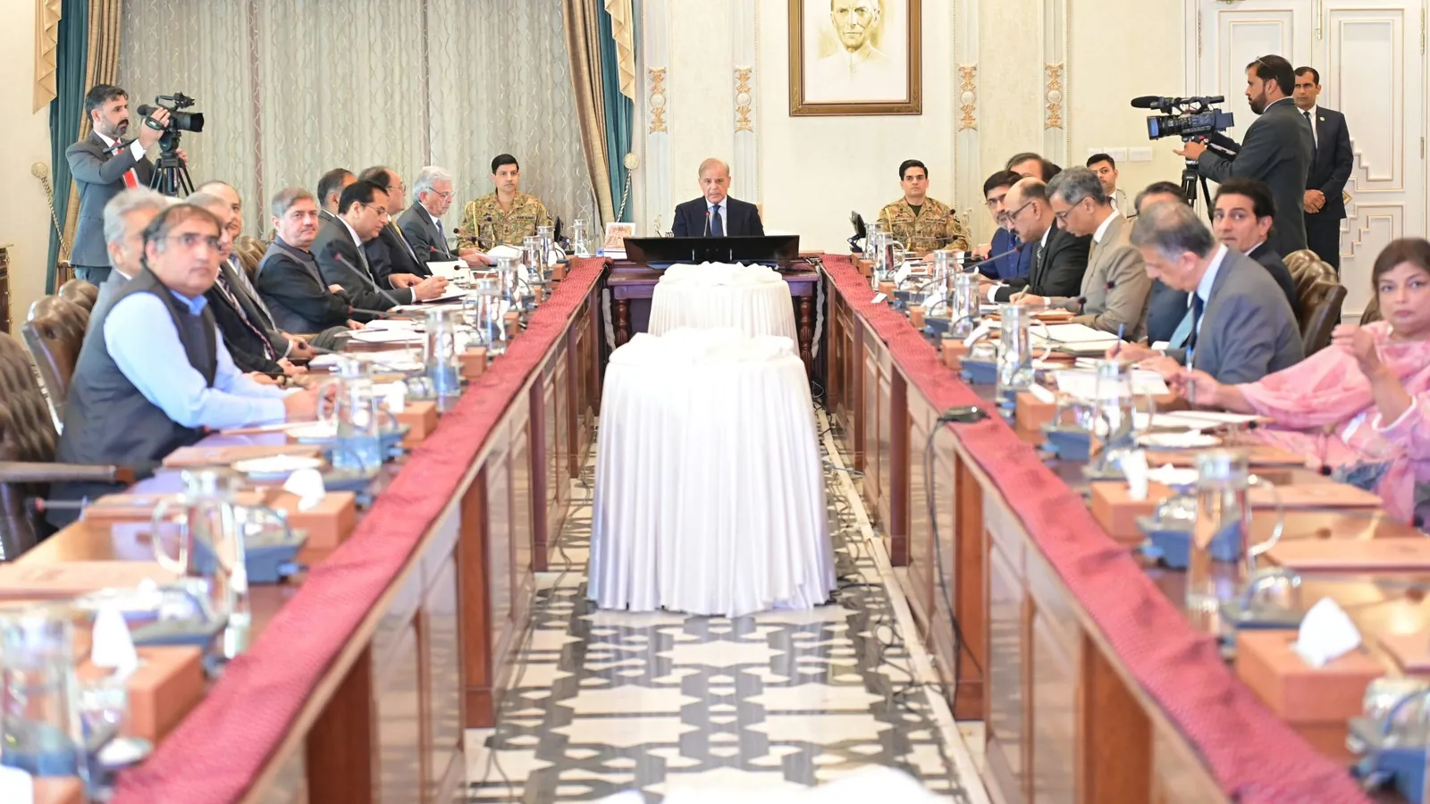 Prime Minister Shehbaz Sharif chairs a meeting in Islamabad