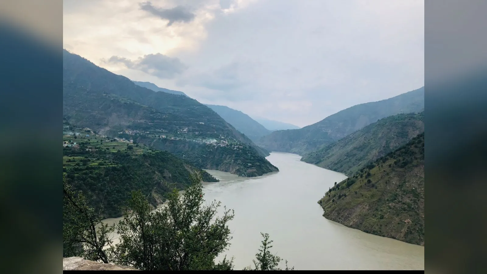The Chenab River flowing through a mountain valley