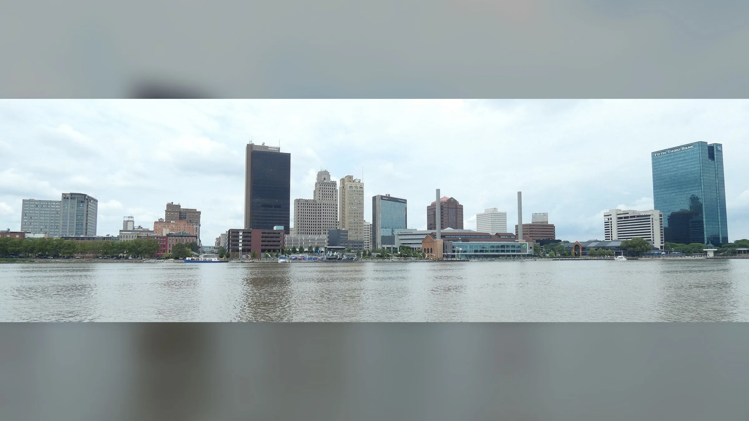 The skyline of downtown Toledo, Ohio, across the river
