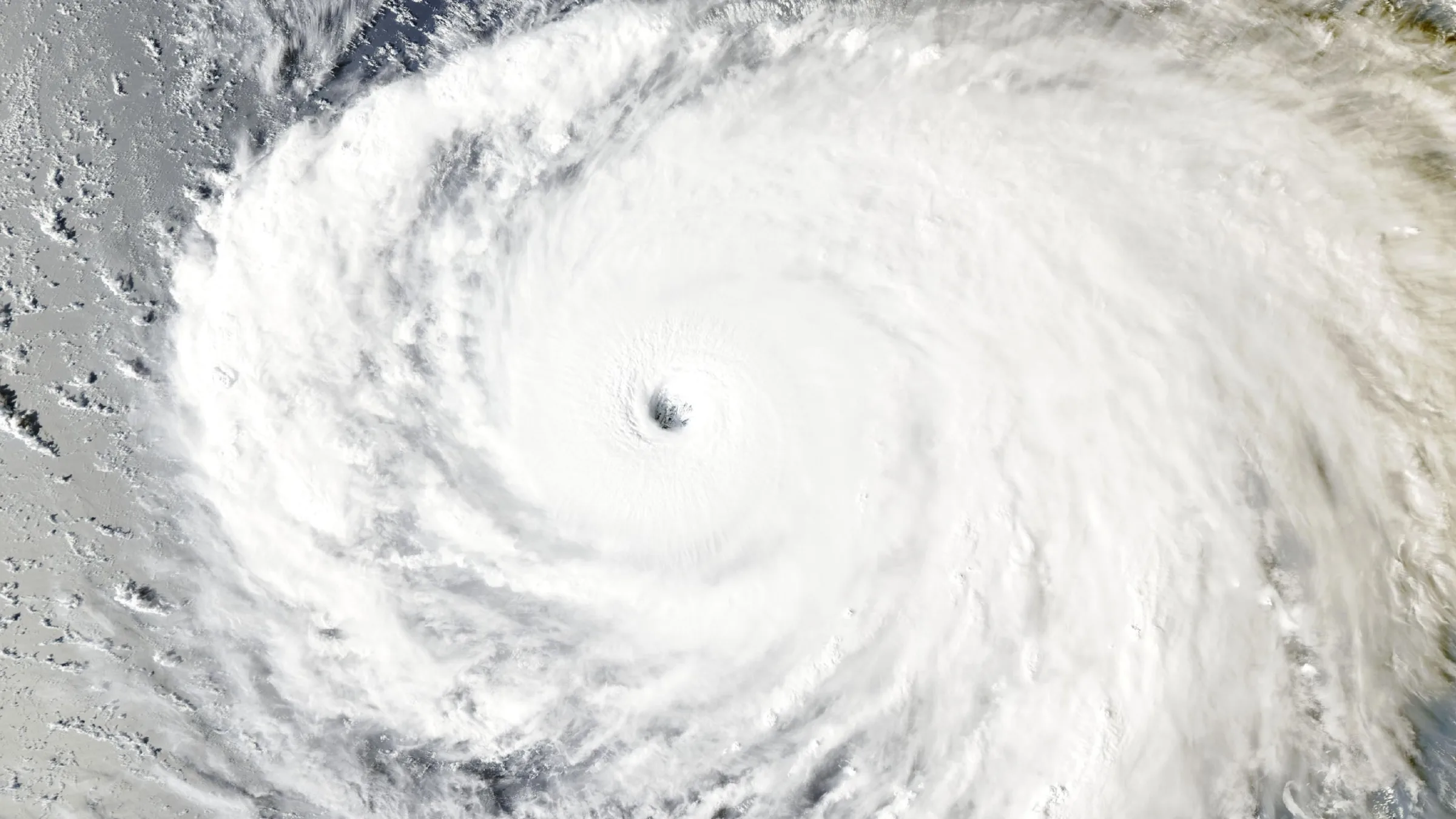 Satellite image of Typhoon Champi with a large eye over the Pacific